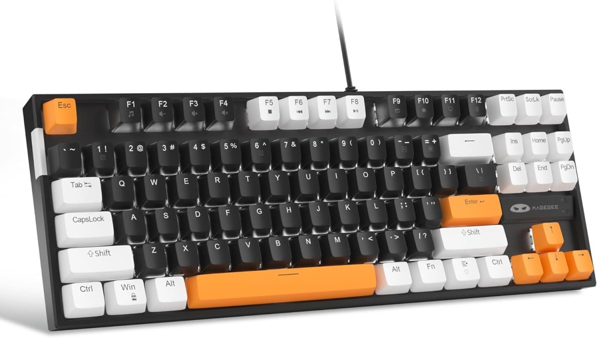 Mechanical Gaming Wired Keyboard LED Backlit Compact TKL - Keys Caps