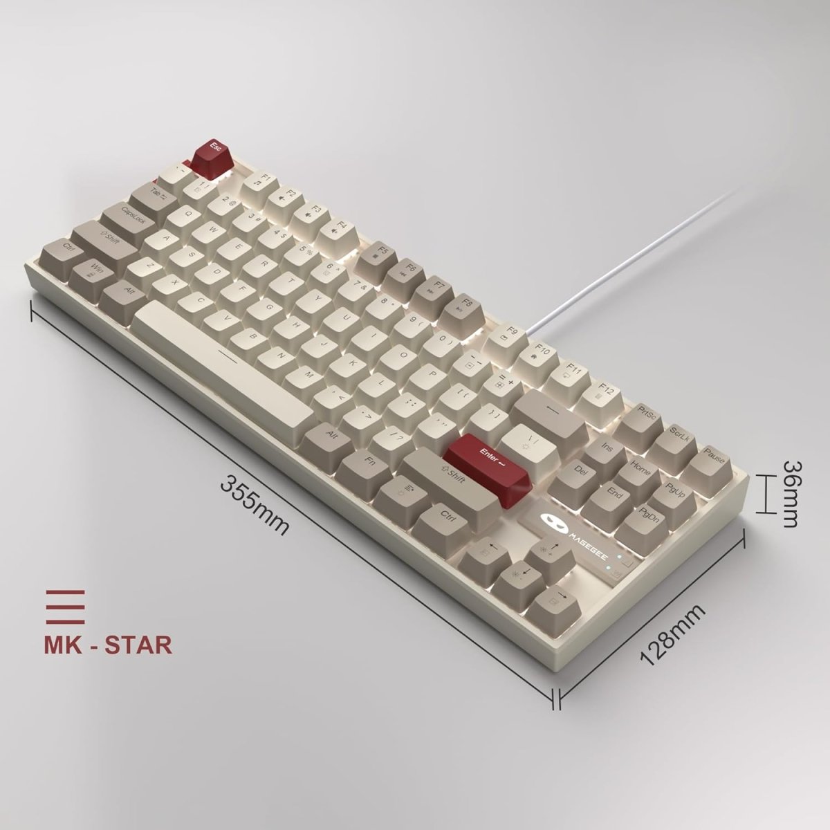 Mechanical Gaming Wired Keyboard LED Backlit Compact TKL - Keys Caps