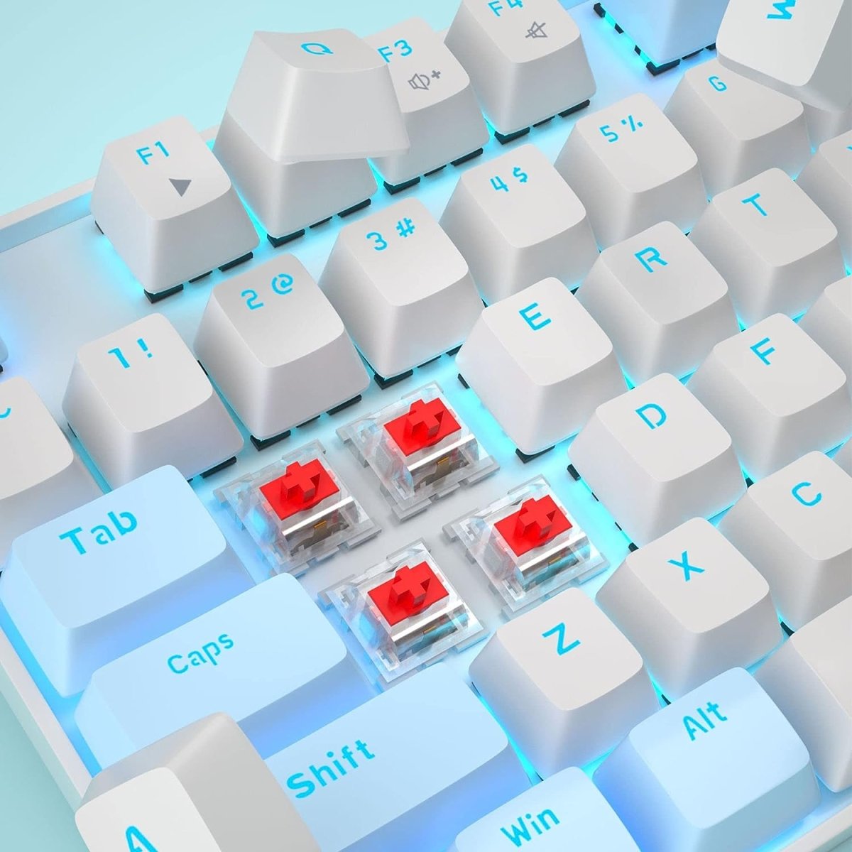 Mechanical Gaming Wired Keyboard LED Backlit Compact TKL - Keys Caps