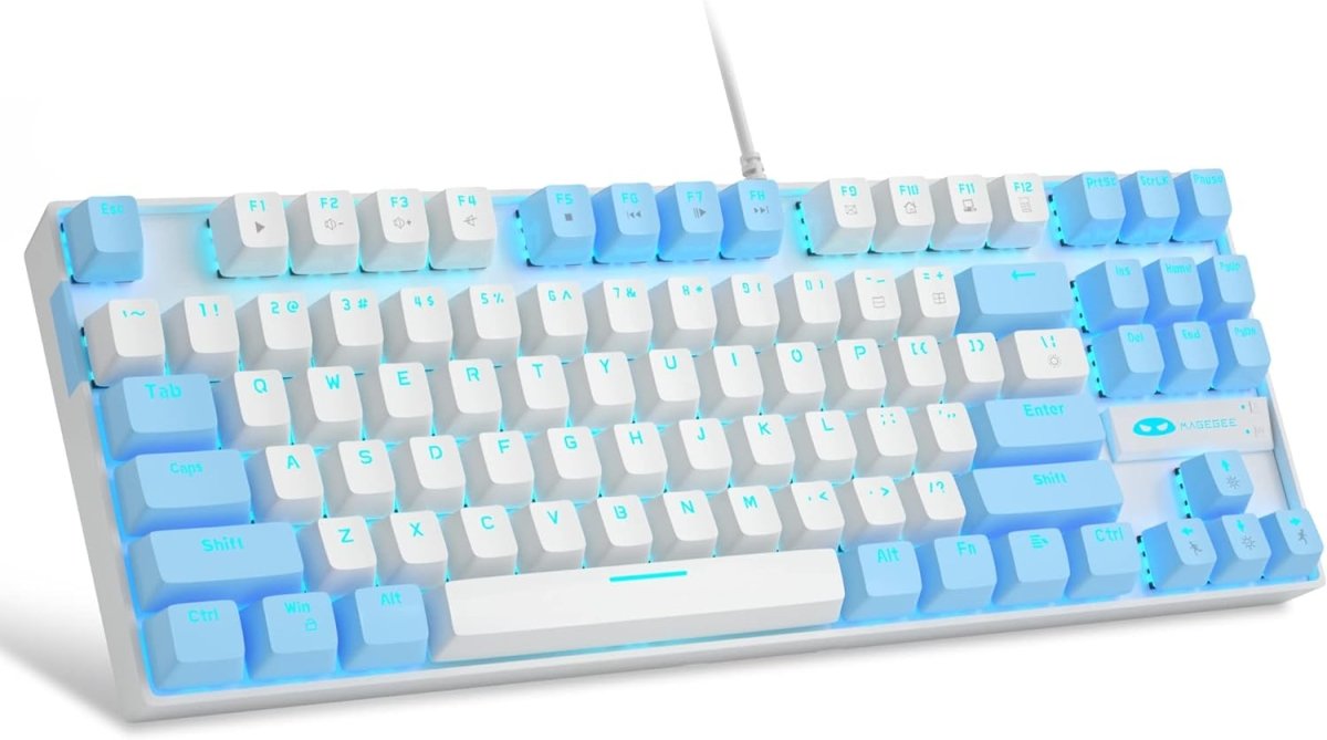 Mechanical Gaming Wired Keyboard LED Backlit Compact TKL - Keys Caps
