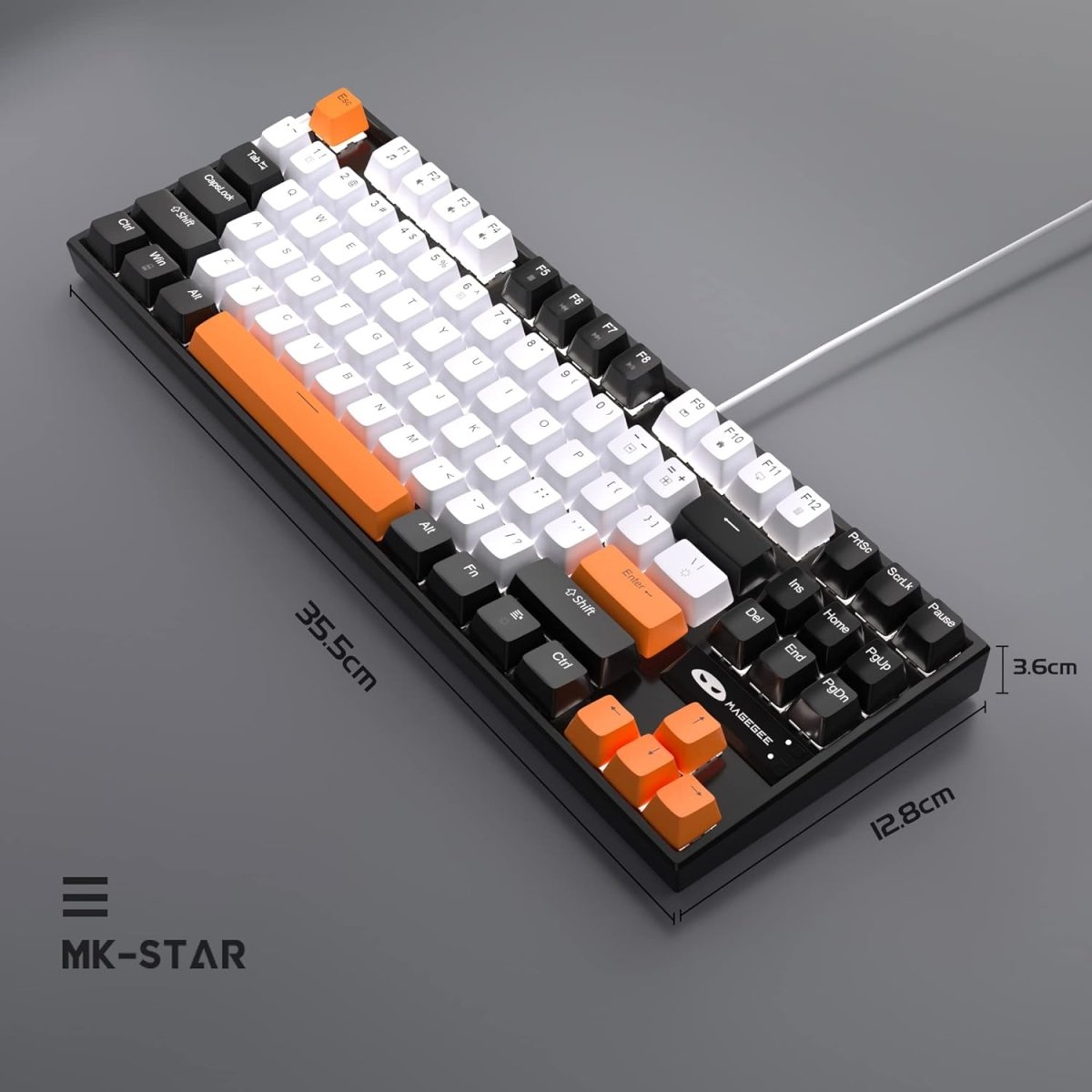 Mechanical Gaming Wired Keyboard LED Backlit Compact TKL - Keys Caps