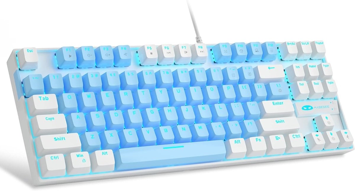 Mechanical Gaming Wired Keyboard LED Backlit Compact TKL - Keys Caps