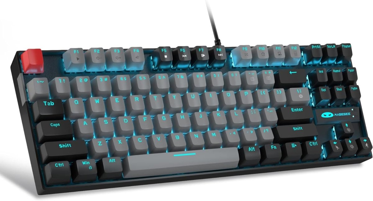 Mechanical Gaming Wired Keyboard LED Backlit Compact TKL - Keys Caps