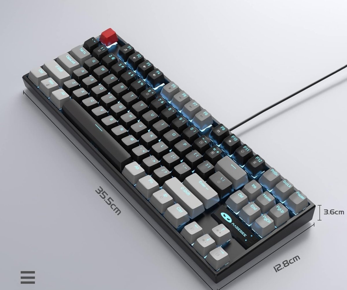 Mechanical Gaming Wired Keyboard LED Backlit Compact TKL - Keys Caps