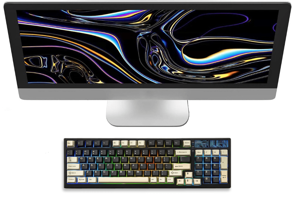 Mechanical Keyboard 99 Key Hot Swappable BT5.0/2.4G/USB - C - Keys Caps