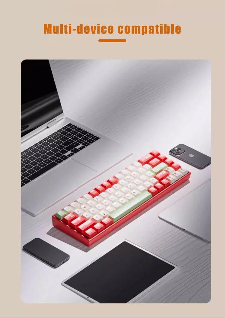 Mechanical Keyboard Gaming Wired Compact 68 Keys - Keys Caps