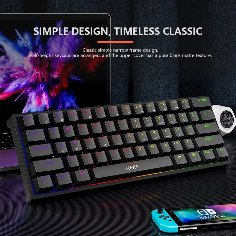 Mini Backlit RGB Gaming Mechanical Keyboard 60% Custom Keycap Hotswap - Keys Caps