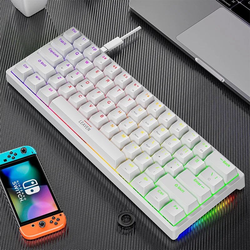 Mini Backlit RGB Gaming Mechanical Keyboard 60% Custom Keycap Hotswap - Keys Caps
