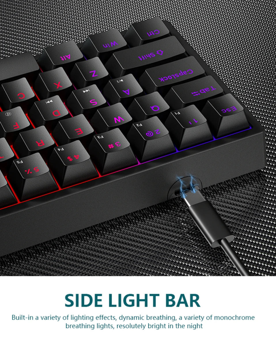 Mini Backlit RGB Gaming Mechanical Keyboard 60% Custom Keycap Hotswap - Keys Caps