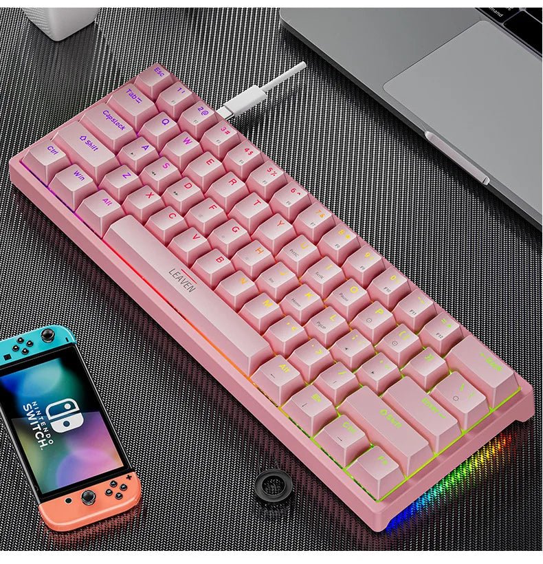 Mini Backlit RGB Gaming Mechanical Keyboard 60% Custom Keycap Hotswap - Keys Caps