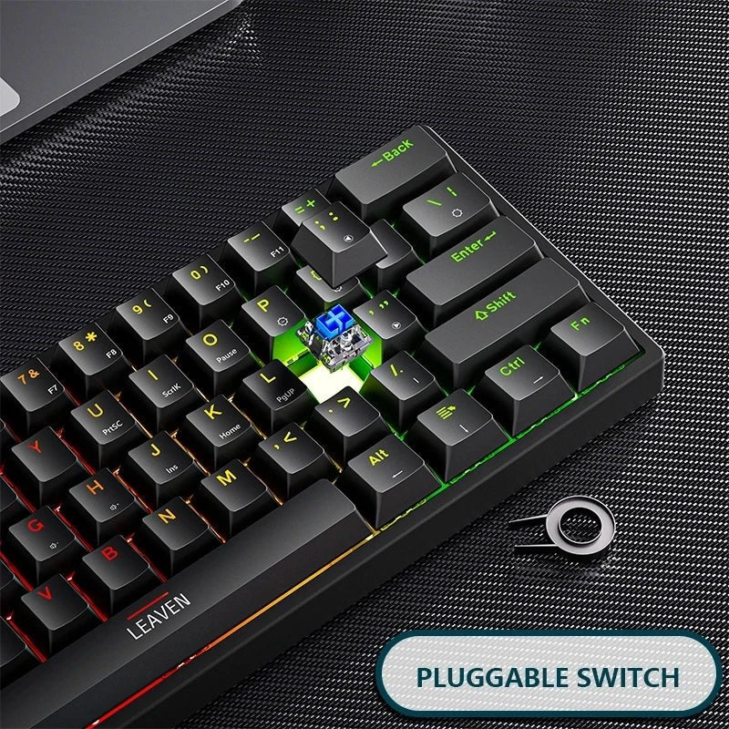 Mini Backlit RGB Gaming Mechanical Keyboard 60% Custom Keycap Hotswap - Keys Caps