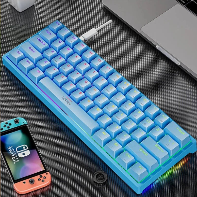 Mini Backlit RGB Gaming Mechanical Keyboard 60% Custom Keycap Hotswap - Keys Caps
