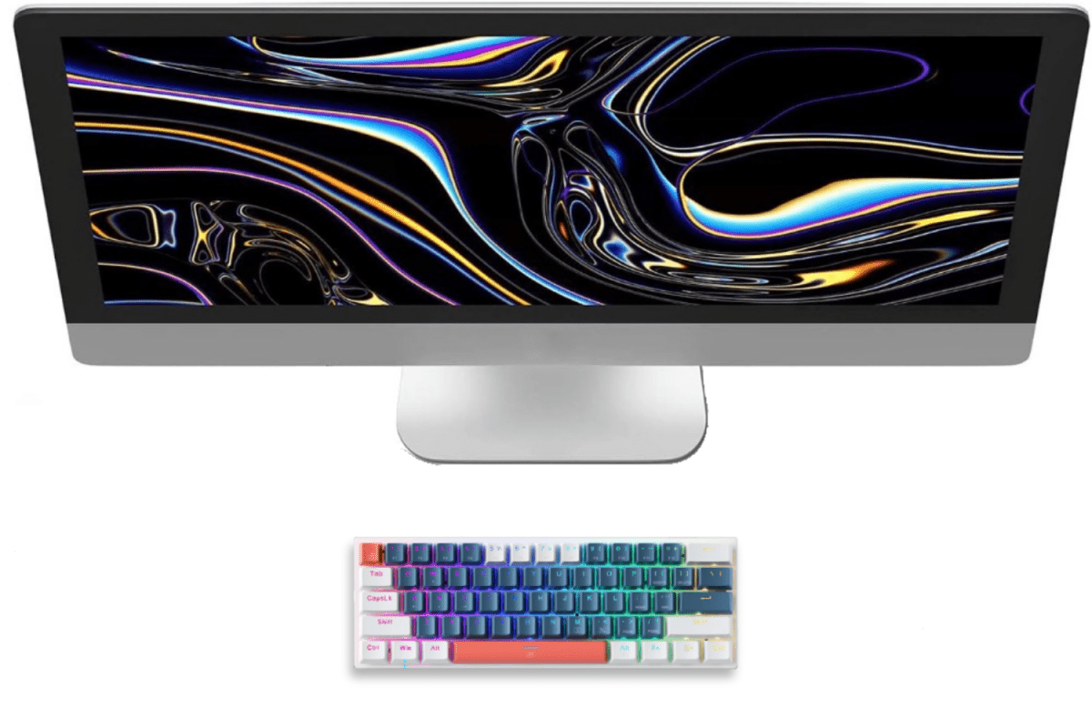 Mini Gaming Mechanical Keyboard 60% Form Hot - Swappable RGB Backlit - Keys Caps