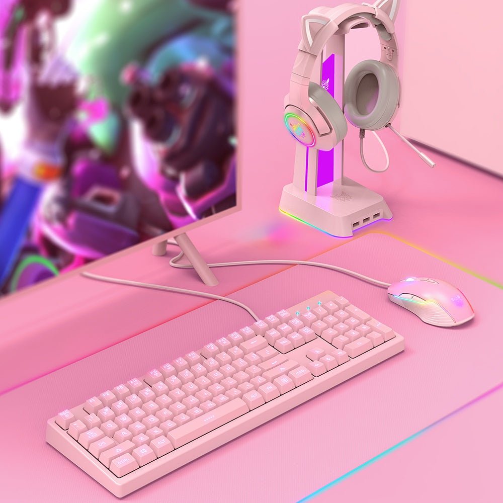 Pink Gaming Keyboard Set - Keys Caps