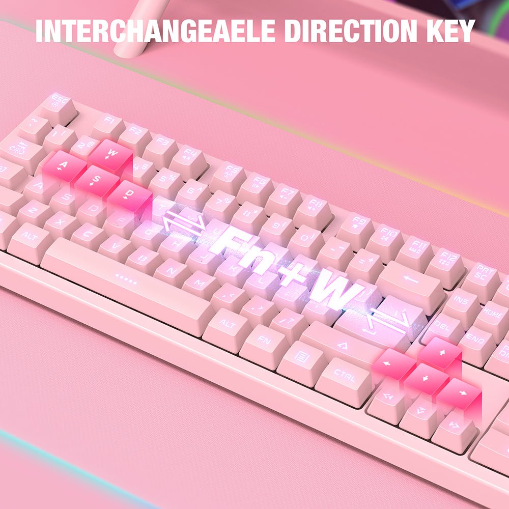 Pink Gaming Keyboard Set - Keys Caps