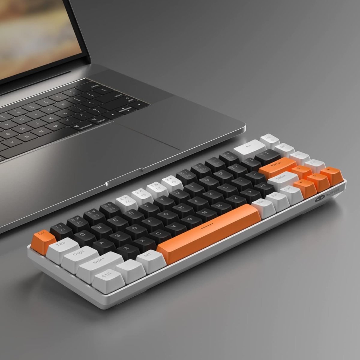 Portable Mechanical Gaming Keyboard LED Backlit Compact 68 Keyscaps - Keys Caps