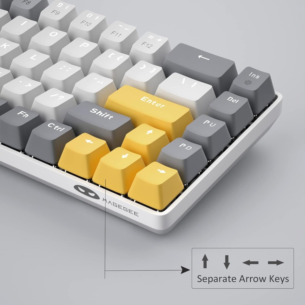 Portable Mechanical Gaming Keyboard LED Backlit Compact 68 Keyscaps - Keys Caps