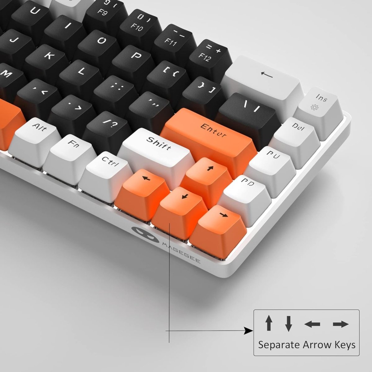 Portable Mechanical Gaming Keyboard LED Backlit Compact 68 Keyscaps - Keys Caps