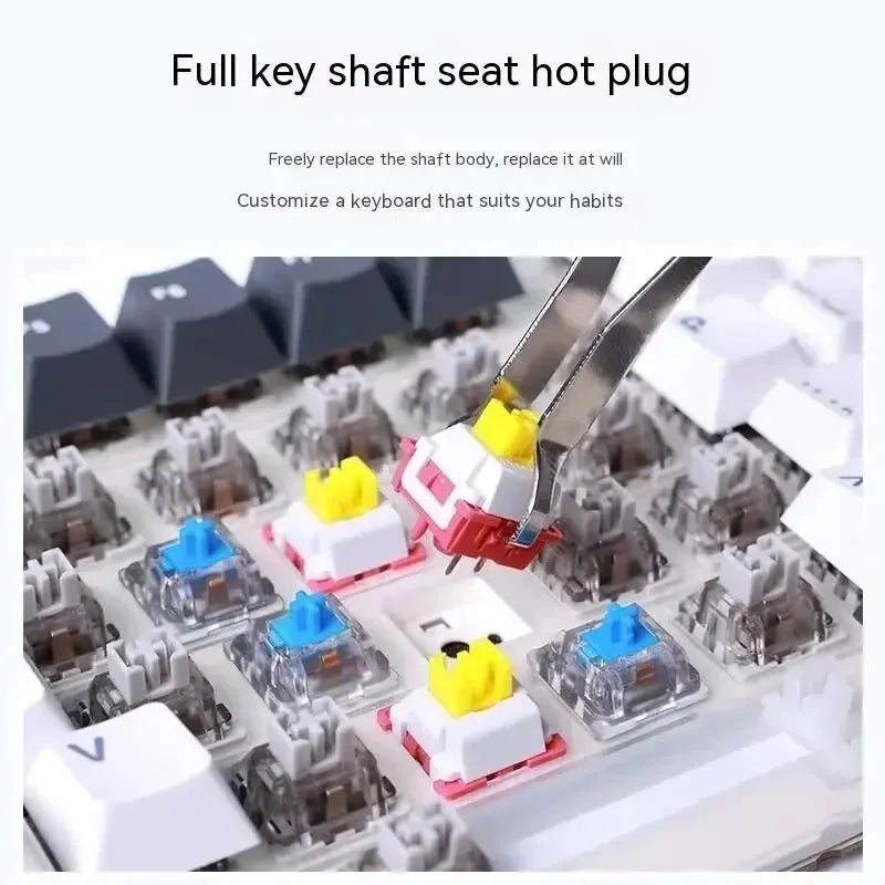 Pro Mechanical Gaming Keyboard Wireless Layer Silencing Tri - Mode - Keys Caps
