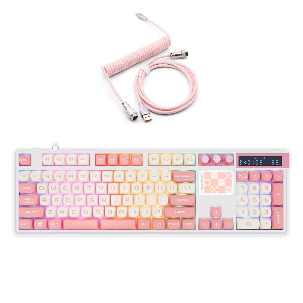 Pro Wireless Mechanical Keyboard Hot - Swappable Side - Engraved - Keys Caps