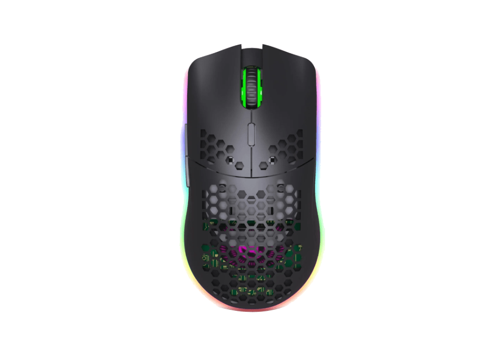 Rechargeable USB 2.4G Wireless Honeycomb Gaming Mouse RGB Lighting - Keys Caps