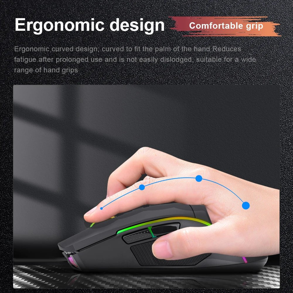 RGB USB Wired Gaming Mouse 8000 DPI 8 buttons ergonomic - Keys Caps
