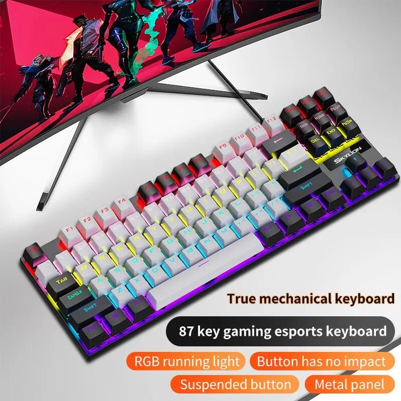 Wired Gaming Mechanical Colorful RGB Keyboard - Keys Caps