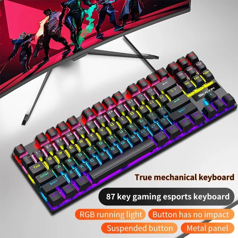 Wired Gaming Mechanical Colorful RGB Keyboard - Keys Caps