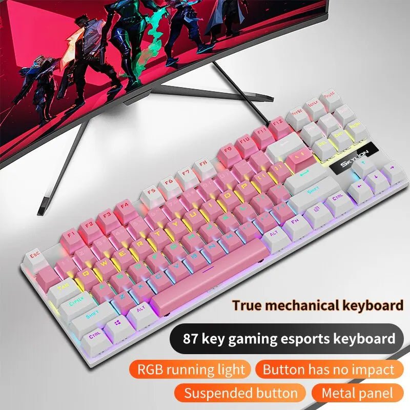 Wired Gaming Mechanical Colorful RGB Keyboard - Keys Caps