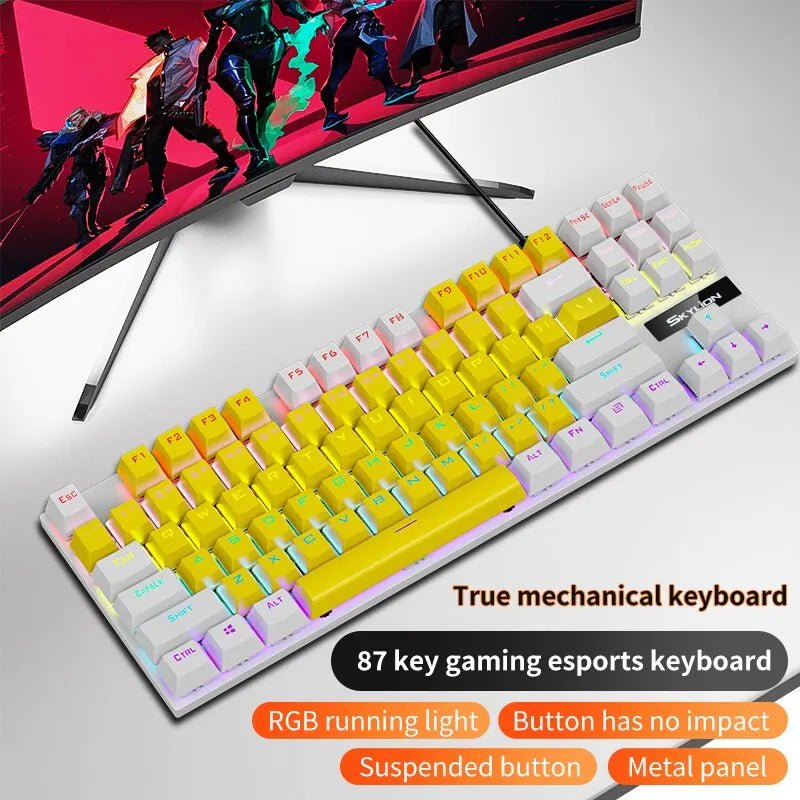 Wired Gaming Mechanical Colorful RGB Keyboard - Keys Caps