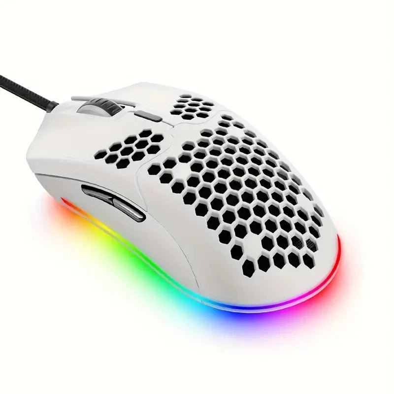 Wired Lightweight Gaming Mouse 69g Ultralight Honeycomb Shell RGB Chroma Backlit - Keys Caps