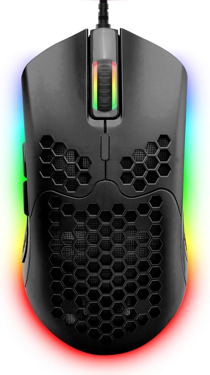 Wired Lightweight Gaming Mouse 69g Ultralight Honeycomb Shell RGB Chroma Backlit - Keys Caps