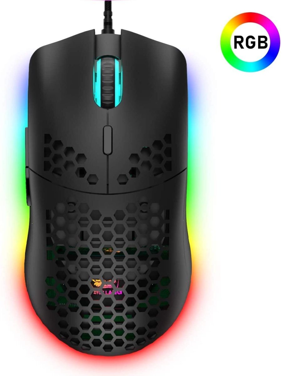 Wired Lightweight Gaming Mouse 69g Ultralight Honeycomb Shell RGB Chroma Backlit - Keys Caps