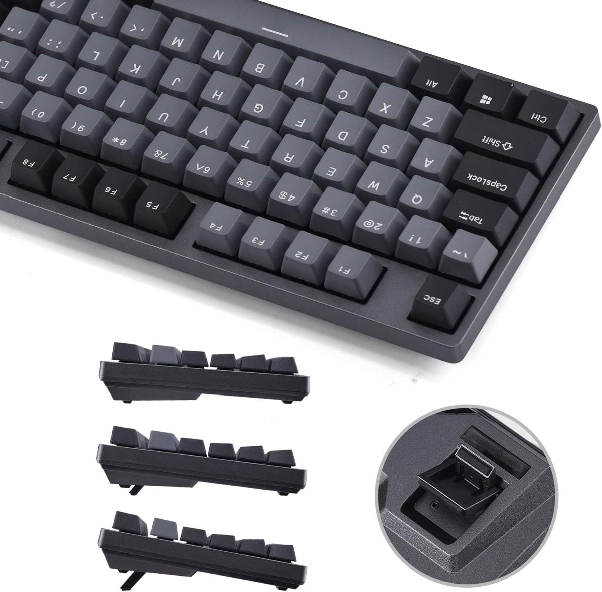 Wired Mechanical Gaming Keyboard - 87 Key - Double Shot PBT - Keys Caps
