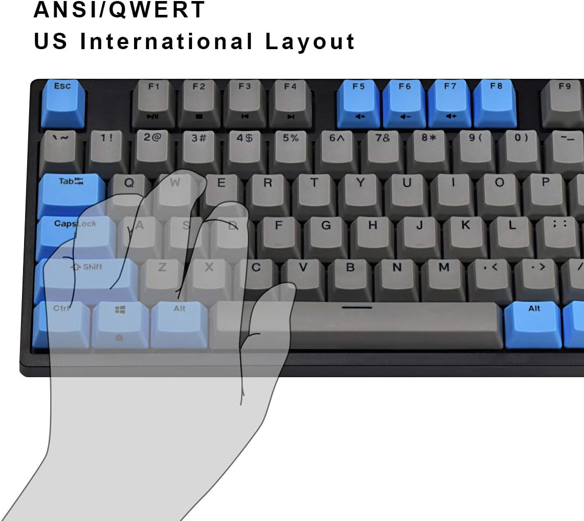 Wired Mechanical Gaming Keyboard - 87 Key - Double Shot PBT - Keys Caps