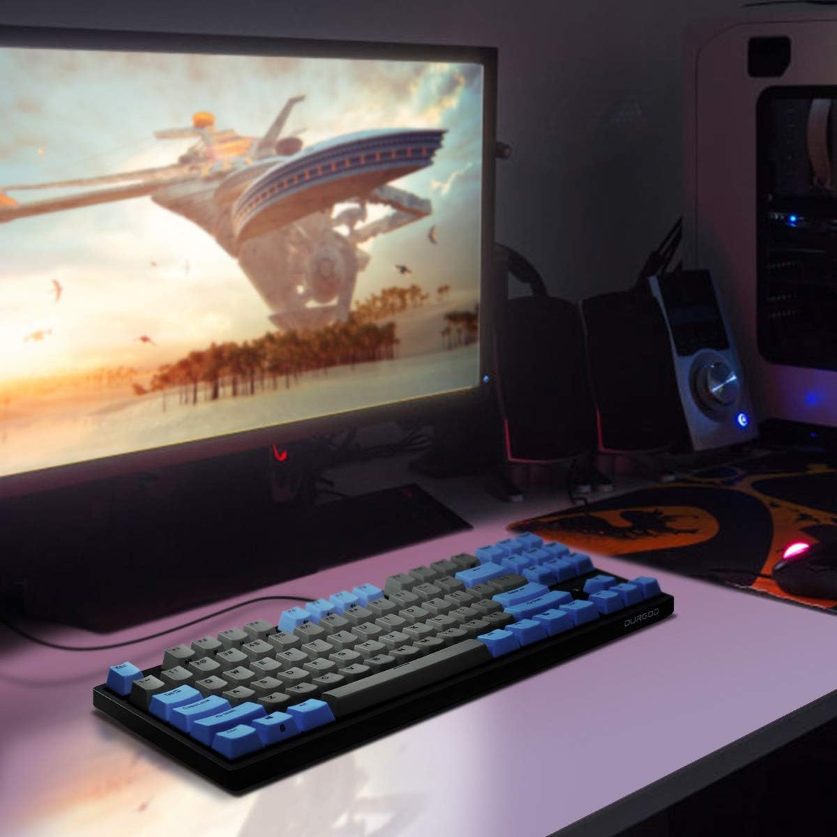 Wired Mechanical Gaming Keyboard - 87 Key - Double Shot PBT - Keys Caps