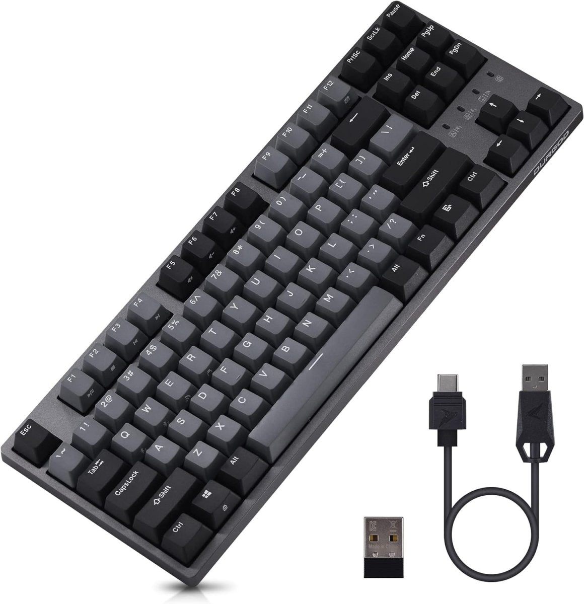 Wired Mechanical Gaming Keyboard - 87 Key - Double Shot PBT - Keys Caps