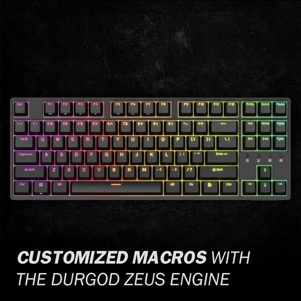 Wired Mechanical Gaming Keyboard - 87 Key - Double Shot PBT - Keys Caps
