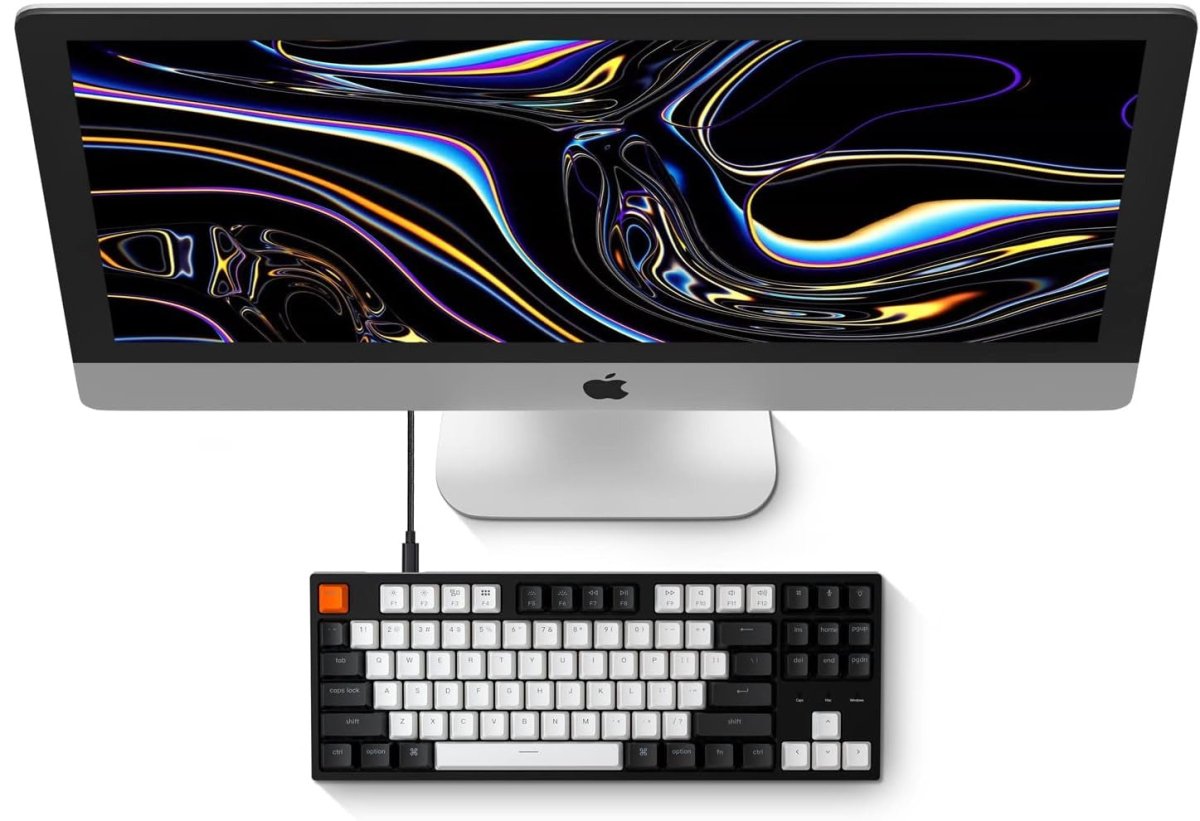 Wired Mechanical Keyboard 80% Layout White LED Backlit Double - Shot ABS Keycaps - Keys Caps