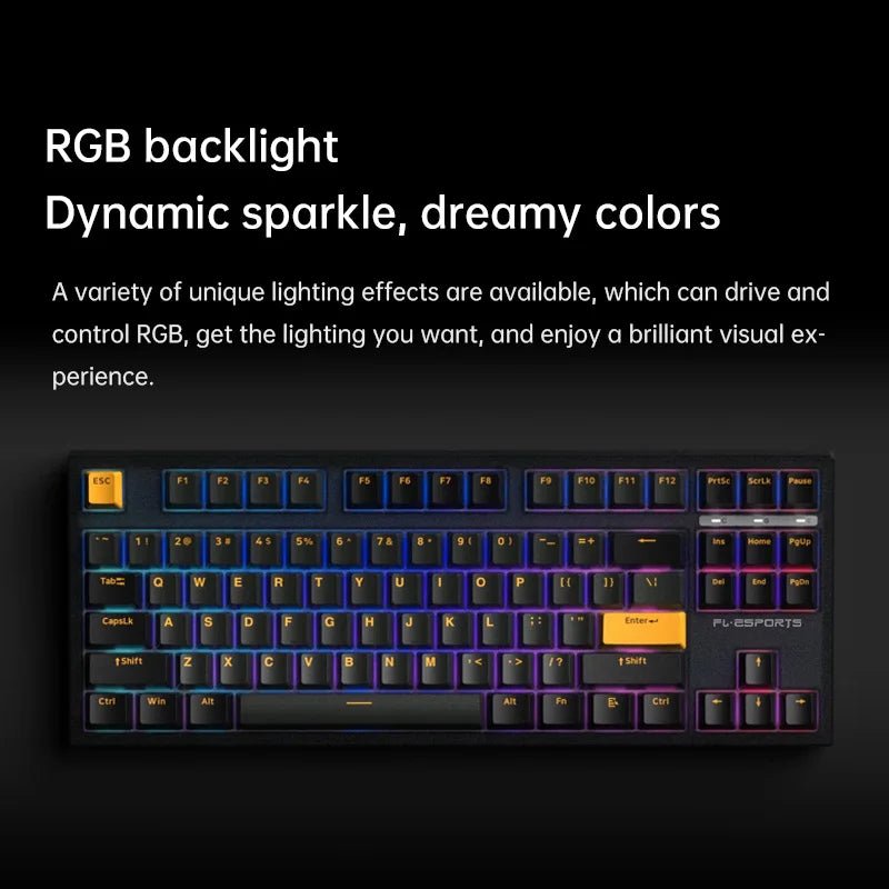 Wired Mechanical Keyboard RGB Backlight Hot - swap 87 PBT Keyscaps - Keys Caps