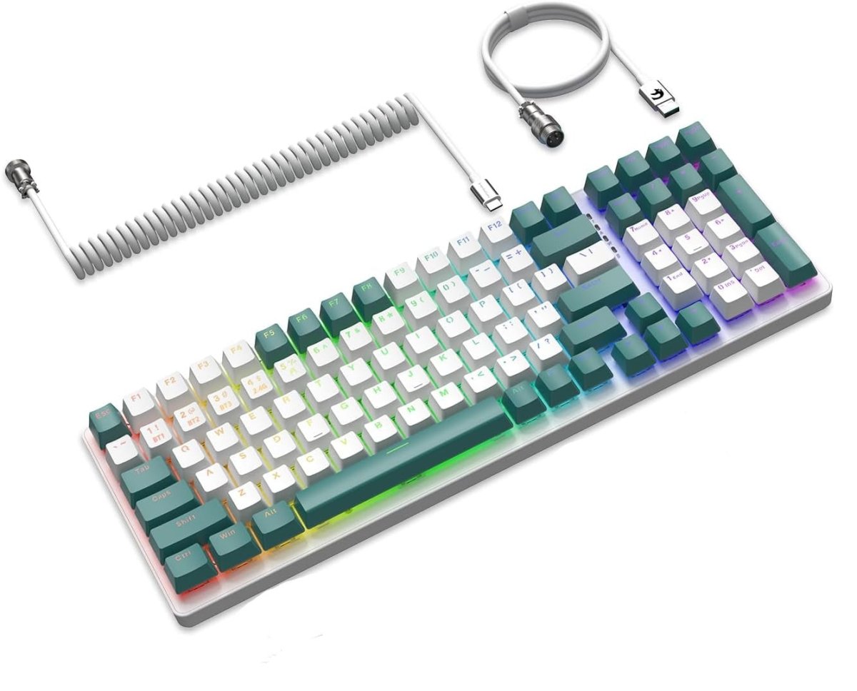 Wireless Full - sized Mechanical Gaming Keyboard - Keys Caps