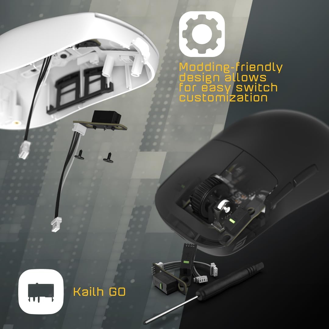 Wireless Gaming Mouse PAW3370 Optical Sensor Mod - Friendly - Keys Caps