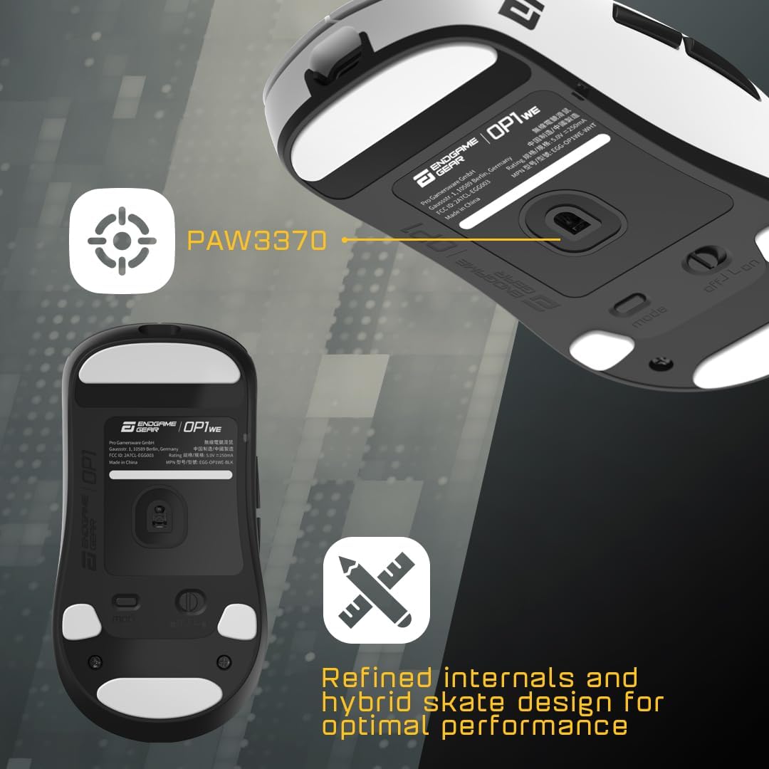 Wireless Gaming Mouse PAW3370 Optical Sensor Mod - Friendly - Keys Caps