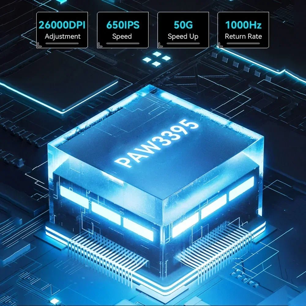 Wireless Gaming Mouse Tri - Mode Bluetooth Lightweight - Keys Caps