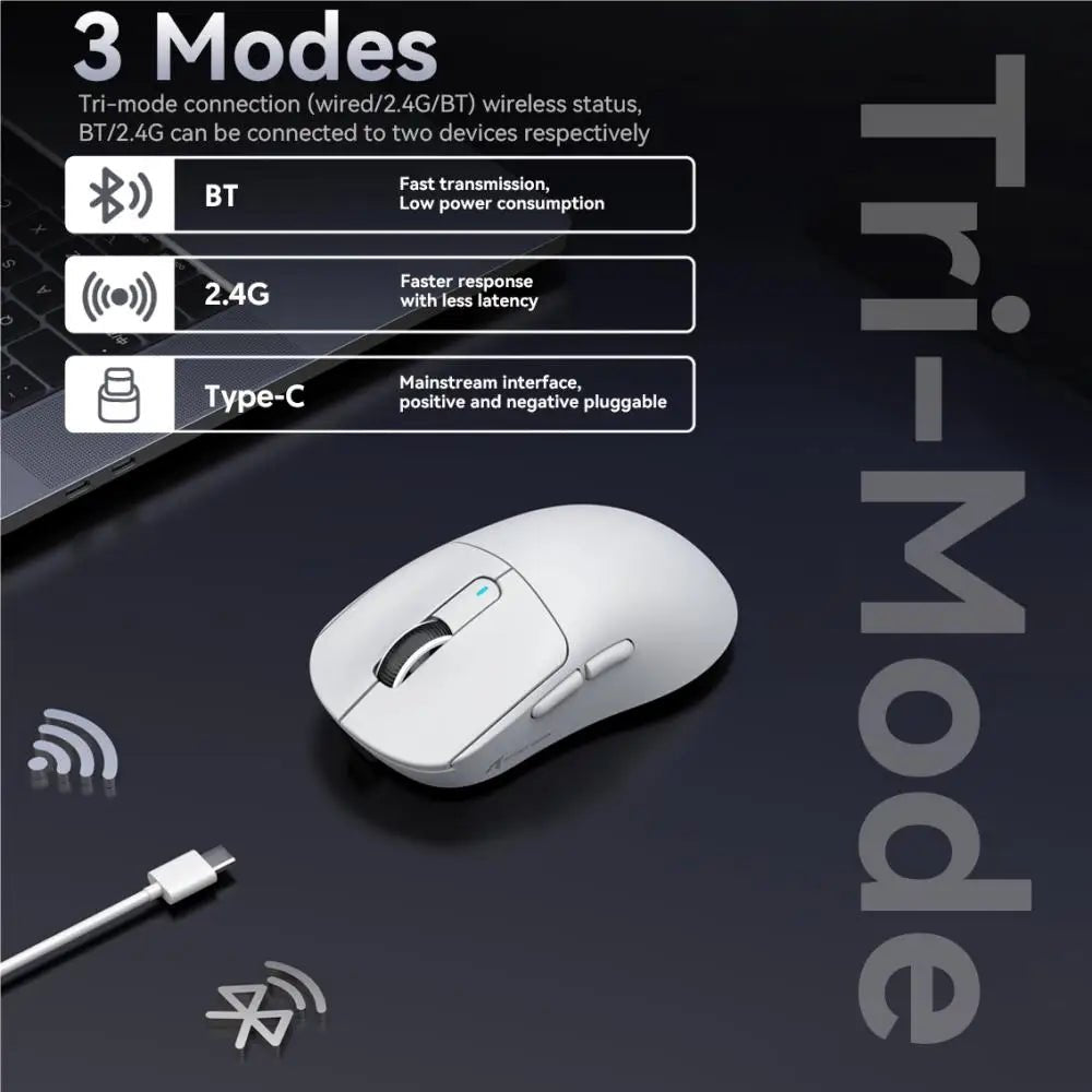 Wireless Gaming Mouse Tri - Mode Bluetooth Lightweight - Keys Caps