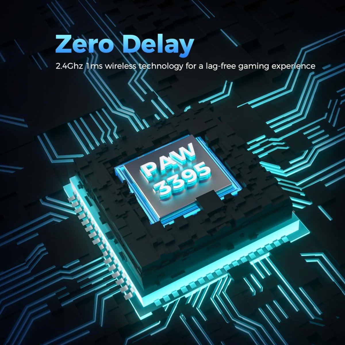 Wireless Gaming Mouse Ultralight Optical Esports 55g, White - Keys Caps