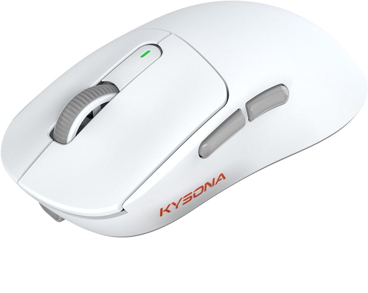 Wireless Gaming Mouse Ultralight Optical Esports 55g, White - Keys Caps