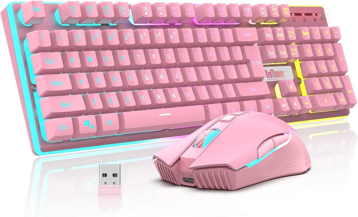 Wireless Gaming Rechargeable Keyboard & Mouse Combo - Keys Caps