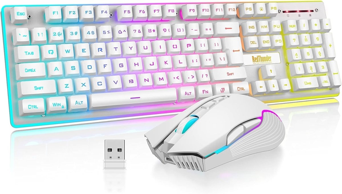 Wireless Gaming Rechargeable Keyboard & Mouse Combo - Keys Caps