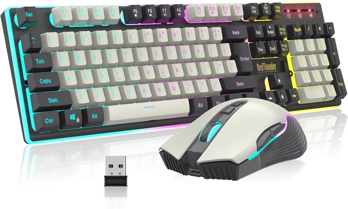 Wireless Gaming Rechargeable Keyboard & Mouse Combo - Keys Caps